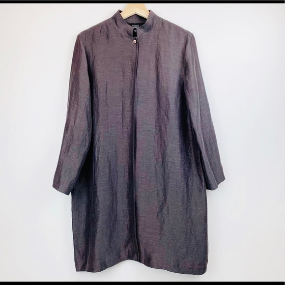 EILEEN FISHER Silk & Linen open front Jacket - Picture 1 of 7